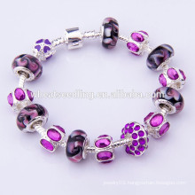 Latest Top Sale glass beads alloy chain rosary bracelet